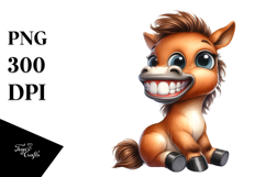 Happy Sitting Baby Horse with Goofy Smile | Sublimation | Product Image 1