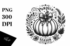 Pumpkin Season with Pumpkin and Bow PNG Product Image 1