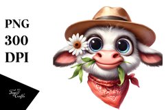 Watercolor Ox with Goofy Smile Clipart Product Image 1