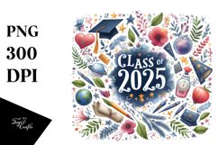Class of 2025 Watercolor | Sublimation | Clipart Product Image 1