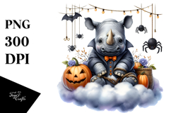 Rhino Dressed for Halloween PNG Product Image 1
