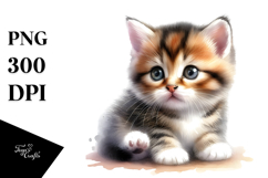 Digital Baby Kitten Sleeping on Flower, Transparent PNG Product Image 1