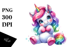 Cute Vibrant Unicorn in Style, PNG Product Image 1