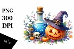 Watercolor Style Funny Halloween Clipart Product Image 3
