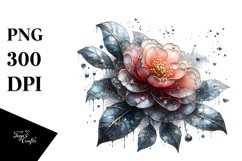 -Like Camellia Watercolor Splash | Sublimation Clipart Product Image 1