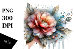 -Like Camellia Watercolor Splash | Sublimation Clipart Product Image 1