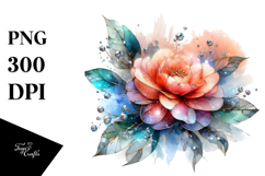-Like Camellia Watercolor Splash | Sublimation Clipart Product Image 1