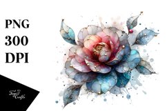 -Like Camellia Watercolor Splash | Sublimation Clipart Product Image 1