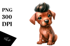 Cute Baby Vizsla with Cool Haircut, PNG Product Image 1