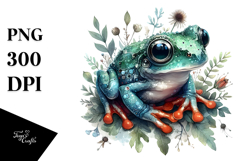 Happy Adorned Baby Frog PNG Product Image 1