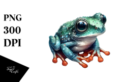 Watercolor Baby Frog PNG Product Image 1