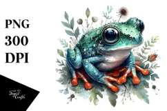 Happy Adorned Baby Frog PNG Product Image 1