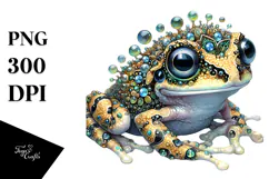 Happy Adorned Baby Frog PNG Product Image 1