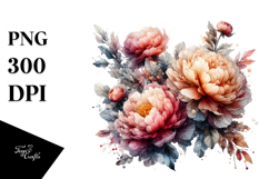 Peonies Watercolor, PNG Product Image 1