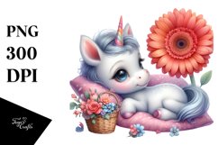 Cute Baby Unicorn Gerbera | Clipart Product Image 3