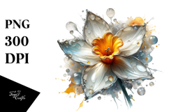 Glossy -like Daffodil Watercolor Splash Product Image 1