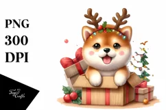 Expressive Watercolor Shiba Inu PNG Product Image 3