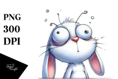 Whimsical Bunny Portrait, Transparent PNG Product Image 1