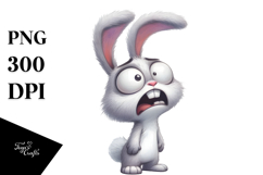 Whimsical Bunny Portrait, Transparent PNG Product Image 1
