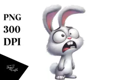 Whimsical Bunny Portrait, Transparent PNG Product Image 1