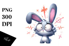 Whimsical Bunny Portrait, Transparent PNG Product Image 1