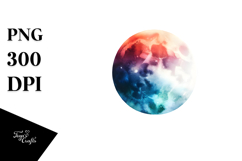 Vibrant Abstract Moon and Foliage Product Image 1