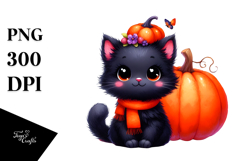 Baby Black Cat Pumpkin Product Image 1