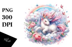 Colorful Baby Unicorn Tumbling with Spring Petals Product Image 3