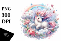 Colorful Baby Unicorn Tumbling with Spring Petals Product Image 3