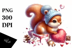 Cute Baby Squirrel Digital Painting PNG Product Image 3