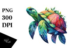 Vibrant Watercolor Turtle Product Image 1