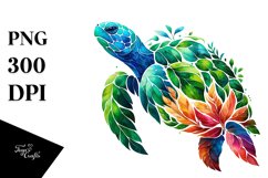 Vibrant Watercolor Turtle Product Image 1