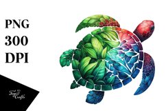 Abstract Vibrant Watercolor Turtle PNG Product Image 1