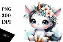 Cute BabyUnicorn Animal Print | Clipart Product Image 1