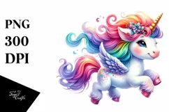 Cute Baby Running Unicorn PNG Product Image 3