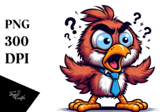 Mischievous Cartoon Bird with Bow Tie PNG Product Image 1