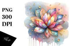 Glossy Tulip with Golden Frame PNG Product Image 1