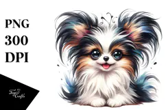 Cartoon Papillon with Big Eyes PNG Product Image 1