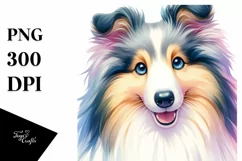 Watercolor Cute Pastel Collie Sublimation Clipart Product Image 3