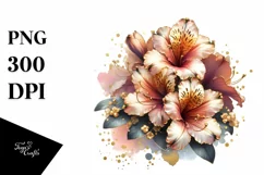 Shiny Golden Detail Azalea Clipart Product Image 3