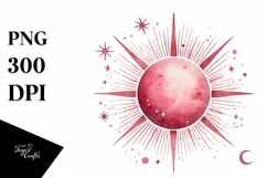 Pinkish Sun, Transparent PNG Product Image 1