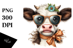 Goofy Cow with Sunglasses, Transparent PNG Product Image 1