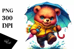 Expressive Baby Bear with Aggressive Haircut PNG Product Image 3