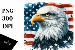 Watercolor Bald Eagle USA | Sublimation | Clipart Product Image 3