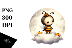 Retro Halloween Bee PNG Product Image 1