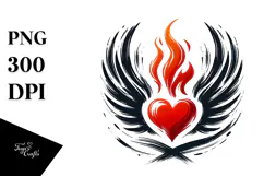 Hearts with Wings Paintbrush PNG Product Image 1