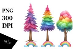 Rainbow Trees, Transparent PNG Product Image 1