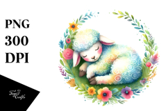 Colorful Whimsical Lamb Sleeping Product Image 1