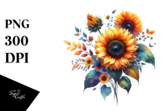 Colorful Sunflower Watercolor Product Image 1