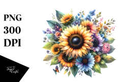 Colorful Sunflower PNG Product Image 1